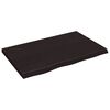 vidaXL s&ouml;t&eacute;tbarna kezelt t&ouml;m&ouml;r fa f&uuml;rdőszobai pult 80x50x(2-4) cm