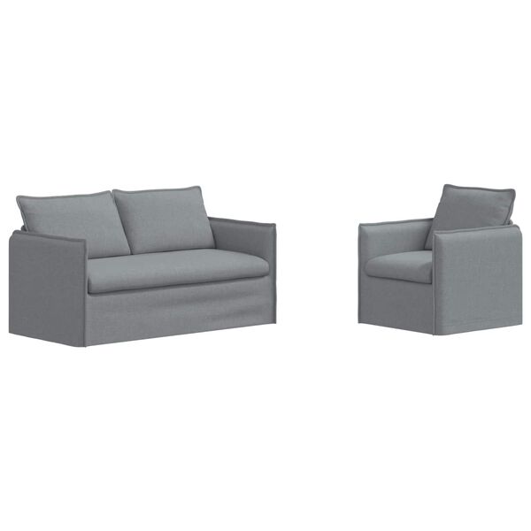 vidaXL Kanap&eacute; Szett 2 pcs Vil&aacute;gossz&uuml;rke 156 x 82 x 85 cm Sz&ouml;vet