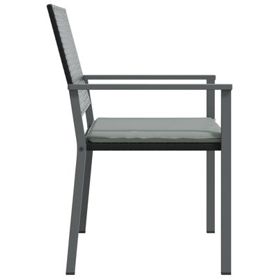 vidaXL 4 db fekete polyrattan kerti szék párnával 56x62,5x89 cm