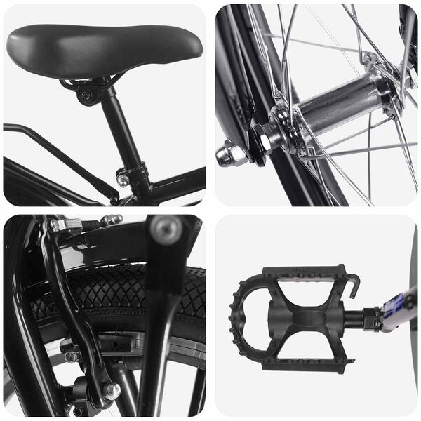 vidaXL Gyerek Bicikli 18 H&uuml;velyk 5-7 &eacute;ves korig Fekete