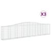 vidaXL 3 db íves horganyzott vas gabion kosár 400x30x80/100 cm