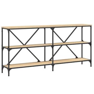 vidaXL sonoma t&ouml;lgy sz&iacute;nű szerelt fa &eacute;s vas konzolasztal 160x30x75 cm