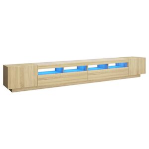 vidaXL sonoma t&ouml;lgy sz&iacute;nű TV-szekr&eacute;ny LED-l&aacute;mp&aacute;kkal 300 x 35 x 40 cm