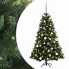 vidaXL Műkar&aacute;csonyfa g&ouml;mbbel 120 cm 150 LED Meleg feh&eacute;r PVC &eacute;s f&eacute;m
