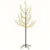 vidaXL LED-es cseresznyevir&aacute;gfa 84 meleg feh&eacute;r LED-del 120 cm