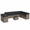 vidaXL 11 r&eacute;szes sz&uuml;rke polyrattan kerti &uuml;lőgarnit&uacute;ra p&aacute;rn&aacute;kkal