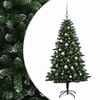 vidaXL Műfenyő g&ouml;mb&ouml;kkel 120 cm 150 LED Meleg feh&eacute;r PVC &eacute;s f&eacute;m