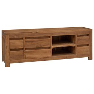 vidaXL TV-szekr&eacute;ny 110 x 30 x 40 cm Term&eacute;szetes T&ouml;m&ouml;r Teakfa