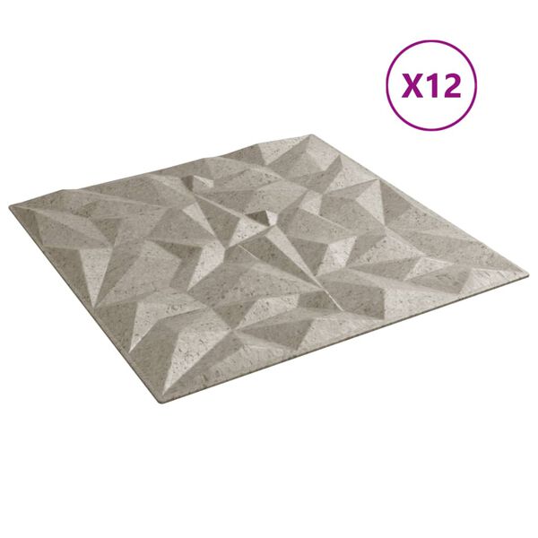vidaXL 12 db betonmintás XPS ametisztmintás fali panel 50 x 50 cm 3 m²