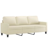 vidaXL 3 személyes krémszínű műbőr kanapé 180 cm