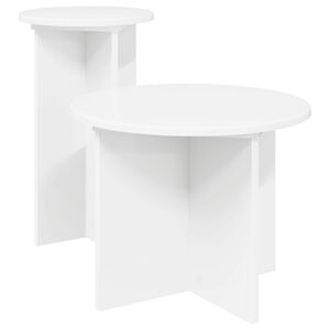 vidaXL Kisasztal k&eacute;szlet 2 db Feh&eacute;r &Oslash; 45 x 35 cm Szerelt Fa