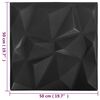 vidaXL Fali panelek 12 pcs Origami Fekete 50 x 50 cm XPS Hab