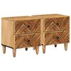 vidaXL &Eacute;jjeli asztal 2 pcs Barna 40 x 33,5 x 46 cm T&ouml;m&ouml;r Mang&oacute;f&aacute;t