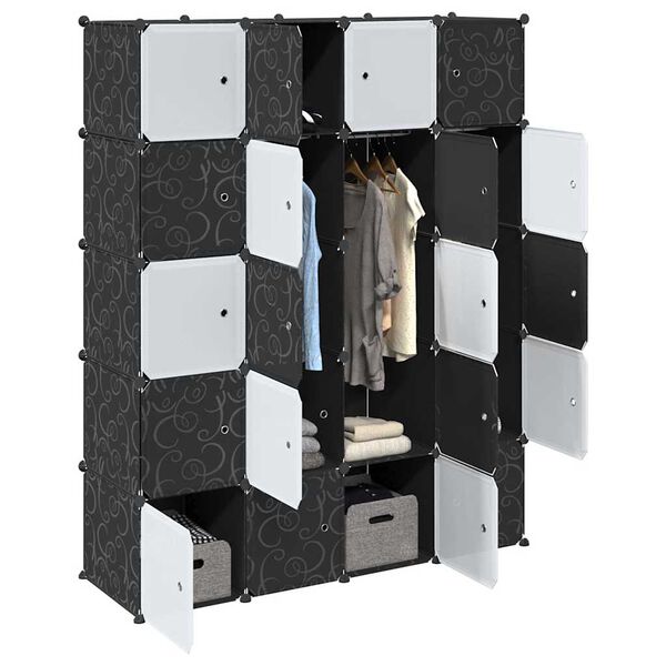 vidaXL tároló kocka szervező 20 kockával és akasztórudakkal PP