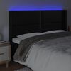 vidaXL fekete műbőr LED-es fejtámla 163x16x118/128 cm