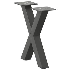 vidaXL 2 db antracitsz&uuml;rke X alak&uacute; ac&eacute;l doh&aacute;nyz&oacute;asztal l&aacute;b 30x(30-31) cm