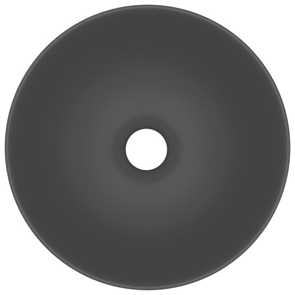 vidaXL kerek matt sötétszürke kerámia mosdókagyló