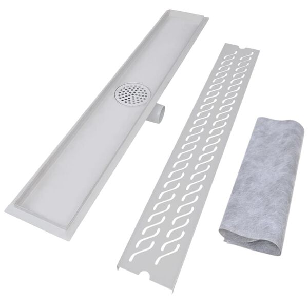 vidaXL 2db line&aacute;ris rozsdamentes ac&eacute;l hull&aacute;m zuhany lefoly&oacute; 830x140mm