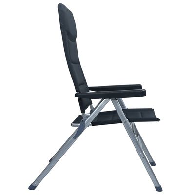 vidaXL 2 db fekete dönthető háttámlás alumínium kerti szék