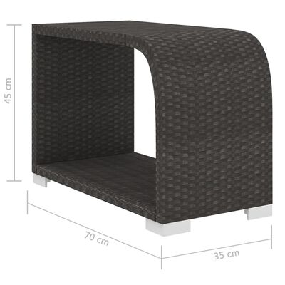 vidaXL 8-részes fekete polyrattan kerti bútorszett párnákkal