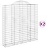 vidaXL 2 db &iacute;ves horganyzott vas gabion kos&aacute;r 200 x 30 x 200/220 cm