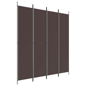 vidaXL 4 paneles barna sz&ouml;vet parav&aacute;n 200x220 cm