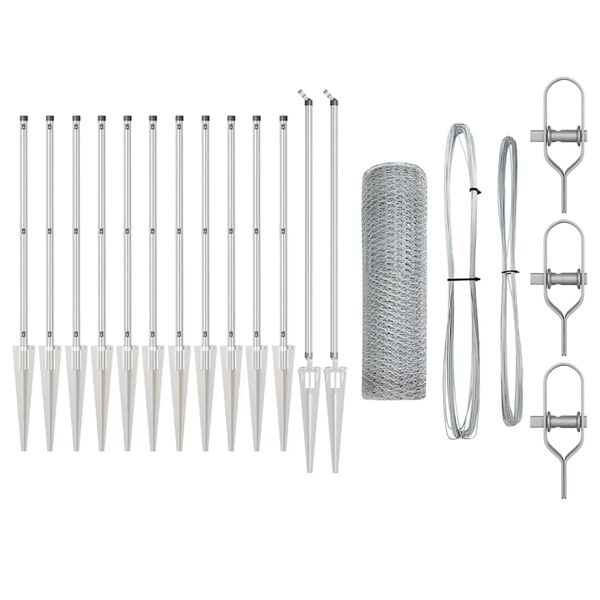 vidaXL Ker&iacute;t&eacute;soszlop Ez&uuml;st 25 x 0,4 m (13 mm h&aacute;l&oacute;) Ac&eacute;l