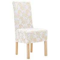 vidaXL 6 darab fehér szabott sztreccs székszoknya aranyszínű mintával