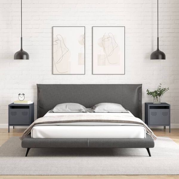 vidaXL 2 db antracitsz&uuml;rke ac&eacute;l &eacute;jjeliszekr&eacute;ny 35 x 39 x 43,5 cm