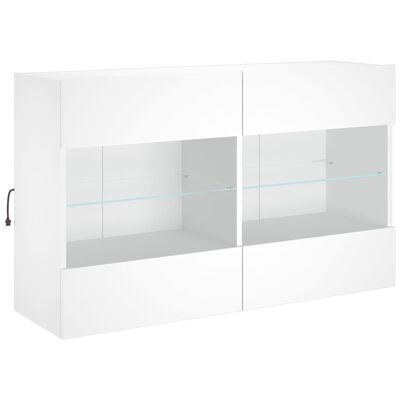 vidaXL fehér fali TV-szekrény LED-világítással 98,5x30x60,5 cm