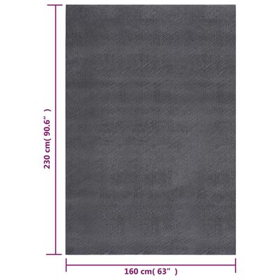 vidaXL antracit csúszásmentes rövid szálú mosható szőnyeg 160 x 230 cm
