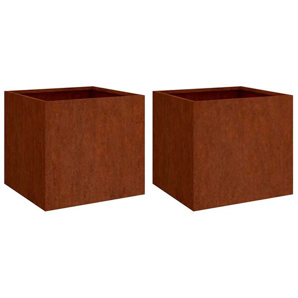 vidaXL 2 db corten ac&eacute;l n&ouml;v&eacute;nytart&oacute; 49x47x46 cm
