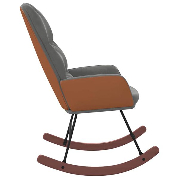 vidaXL sötétszürke bársony hintaszék