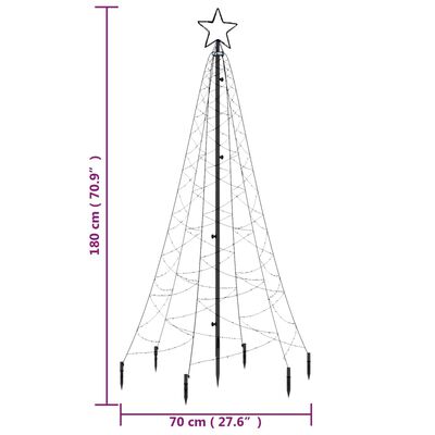 vidaXL kék fényű karácsonyfa tüskével 200 LED-del 180 cm