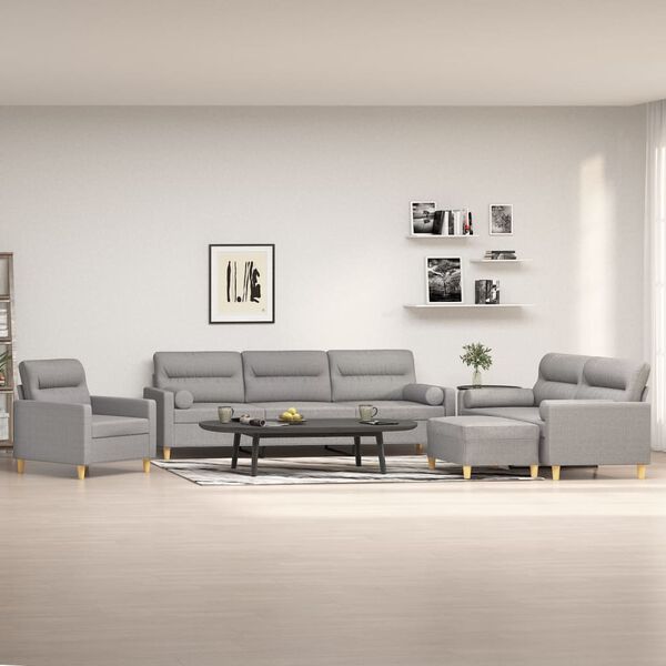 vidaXL 4 r&eacute;szes vil&aacute;gossz&uuml;rke sz&ouml;vet &uuml;lőgarnit&uacute;ra d&iacute;szp&aacute;rn&aacute;kkal