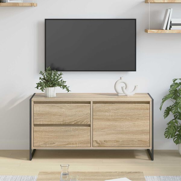 vidaXL TV szekr&eacute;ny fi&oacute;kkal Sonoma 100 x 36 x 49.5 cm Faanyag