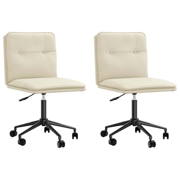 vidaXL 2 db krémszínű műbőr étkezőszék