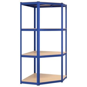 vidaXL 4 szintes k&eacute;k ac&eacute;l &eacute;s szerelt fa sarokpolc
