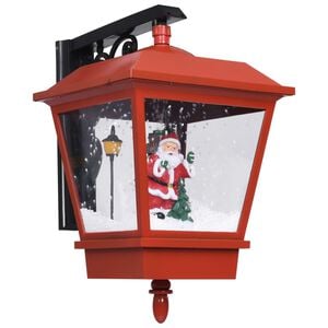 vidaXL piros kar&aacute;csonyi fali l&aacute;mpa LED-ekkel &eacute;s Mikul&aacute;ssal 40x27x45 cm
