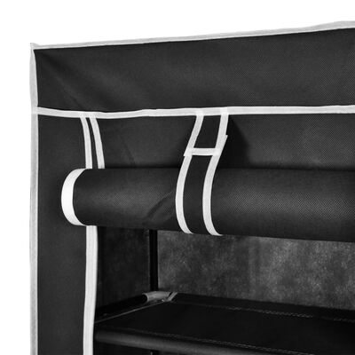 Szövet Cipő szekrény borító 57 x 29 x 162 cm-es fekete