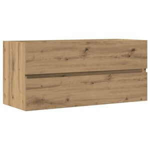 vidaXL k&eacute;zműves t&ouml;lgy sz&iacute;nű szerelt fa mosd&oacute;szekr&eacute;ny 100 x 38,5 x 45cm