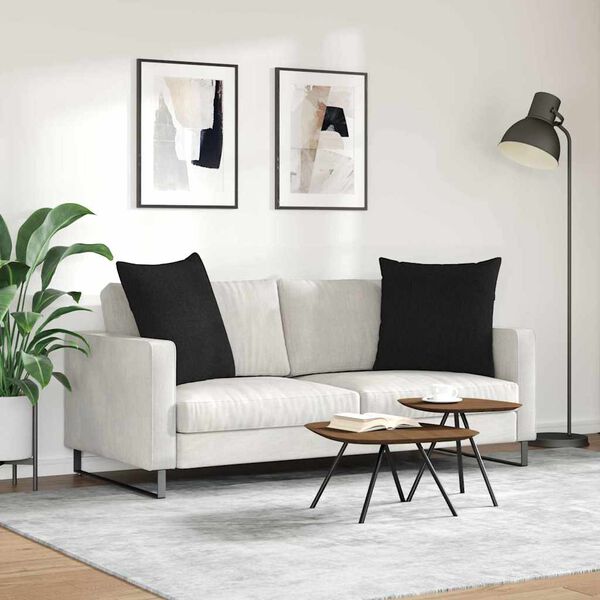 vidaXL Kanap&eacute; p&aacute;rn&aacute;k 2 pcs Fekete 80 x 80 cm sz&ouml;vet