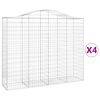 vidaXL 4 db &iacute;ves horganyzott vas gabion kos&aacute;r 200x50x160/180 cm