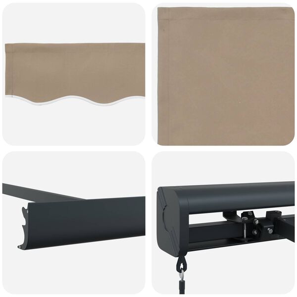 vidaXL Behúzható napellenző Bézs 300 x 250 cm Szövet és Fém