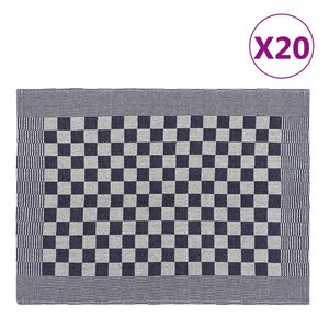 vidaXL 20 db k&eacute;k &eacute;s feh&eacute;r pamut konyhai t&ouml;r&ouml;lk&ouml;ző 50 x 70 cm