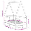 vidaXL t&ouml;m&ouml;r fenyőfa gyerek&aacute;gykeret fi&oacute;kokkal 70 x 140 cm