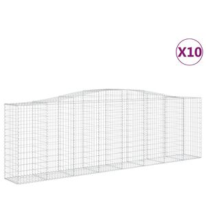 vidaXL 10 db &iacute;ves horganyzott vas gabion kos&aacute;r 400x50x120/140 cm