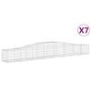 vidaXL 7 db &iacute;ves horganyzott vas gabion kos&aacute;r 400x50x40/60 cm