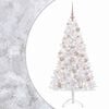 vidaXL Műkar&aacute;csonyfa g&ouml;mbbel 210 cm 300 LED Meleg feh&eacute;r PVC &eacute;s f&eacute;m