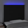 vidaXL fekete szövet LED-es fejtámla 80x5x118/128 cm